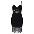 Damen Spitzen- und Satin-Mikrokleid mit eleganter Passform R&B