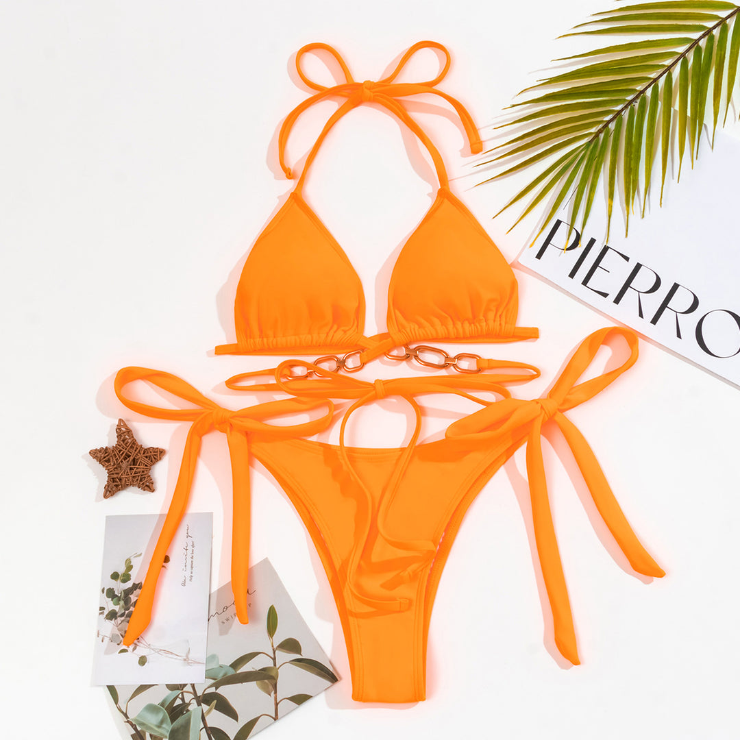 Damen Triangel-Bikini mit Kettenverzierung R&B