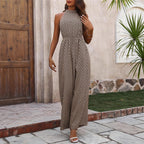 Damen Jumpsuit mit weitem Bein und hochgeschlossenem Ausschnitt R&B