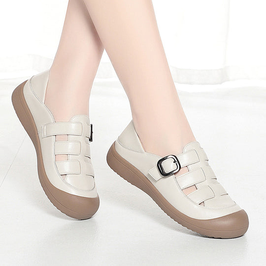 Damen Komfortable Lederschuhe mit modischem Schnallen-Detail R&B