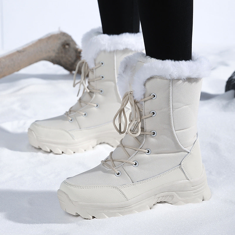 Damen Gefütterte Winterstiefel mit rutschfester Sohle und modischem Kunstfell R&B