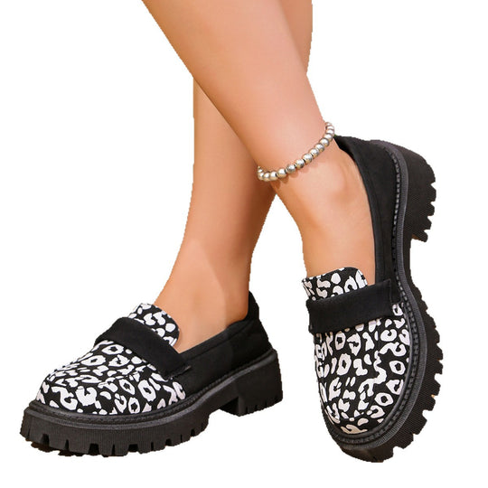 Damen Slip-Ons mit trendigem Leopardenmuster und dämpfender Sohle R&B