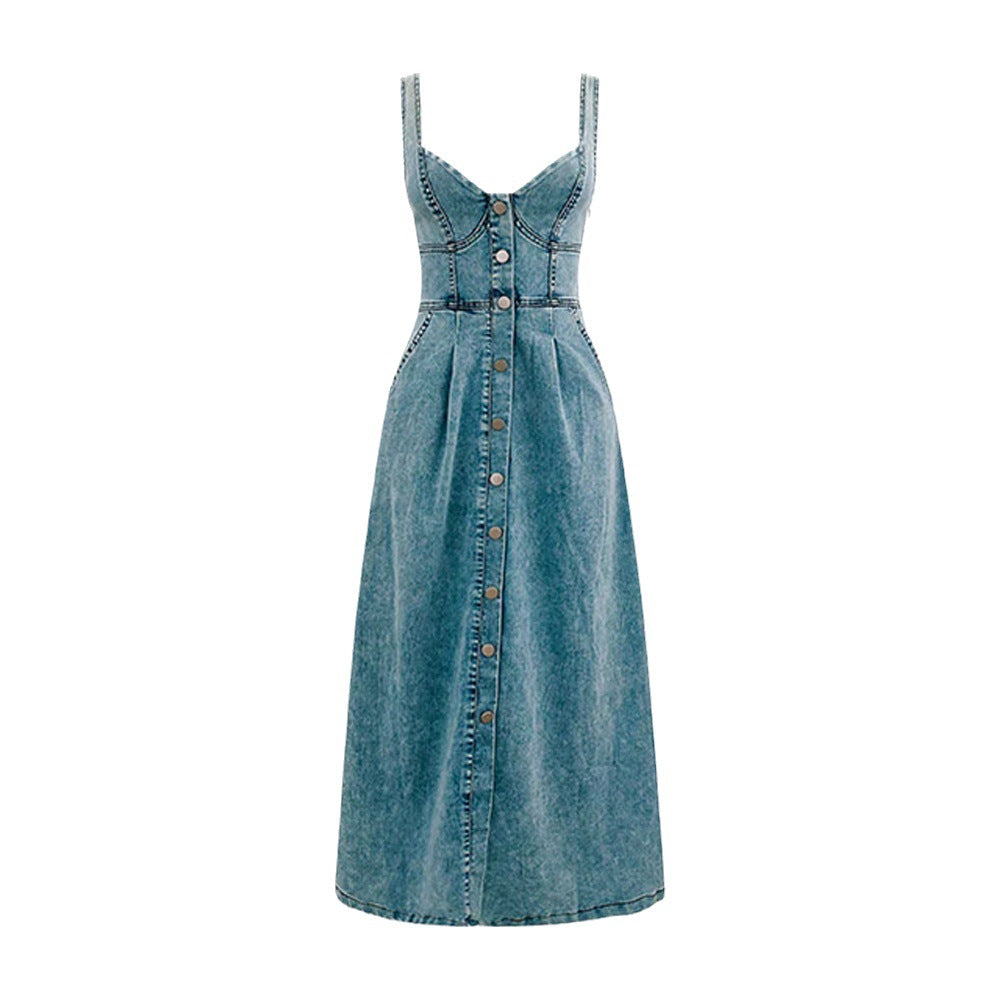 Damen Jeanskleid mit Knopfleiste und lässigem Schnitt R&B
