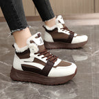 Damen modische High-Top Sneakers mit warmem Innenfutter und rutschfester Sohle R&B