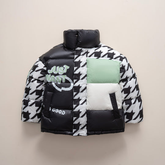 Damen Übergroße Steppjacke mit trendigem Patchwork-Design R&B