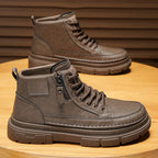 Damen modische Schnürstiefel mit Reißverschluss