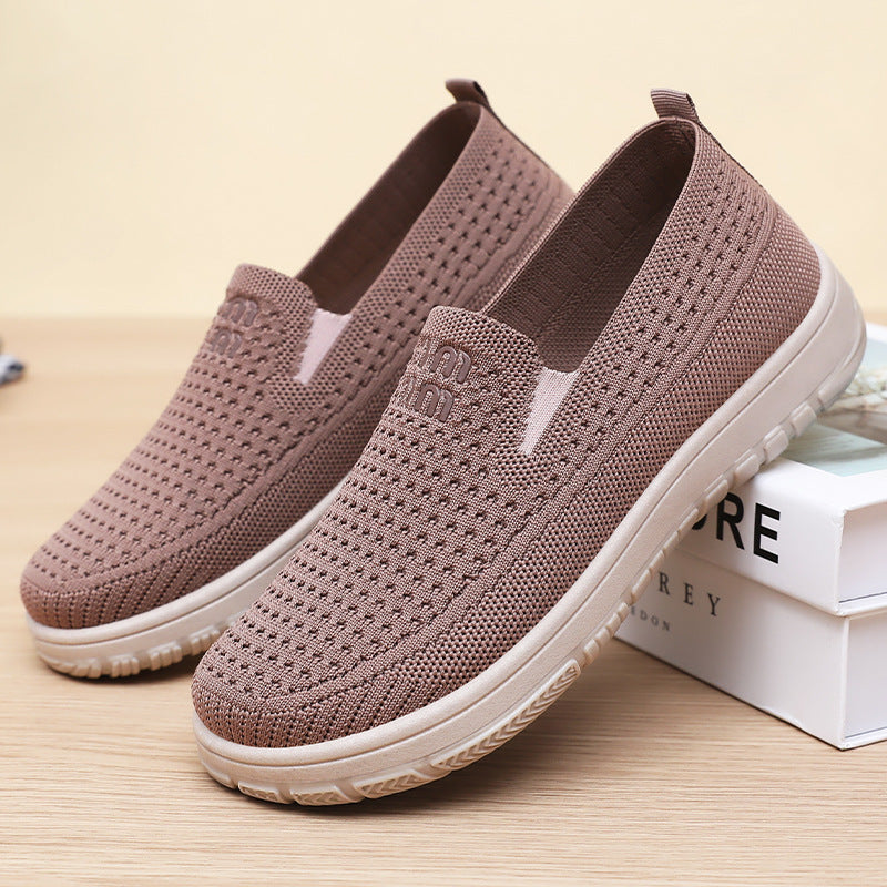 Damen Bequeme Komfort-Sneakers mit atmungsaktivem Strickdesign R&B