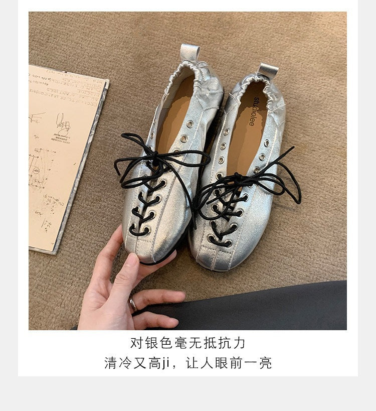 Damen Freizeit-Sneaker aus feinem Leder mit raffiniertem Geflecht R&B