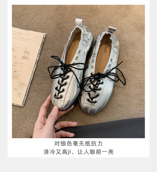 Damen Freizeit-Sneaker aus feinem Leder mit raffiniertem Geflecht R&B