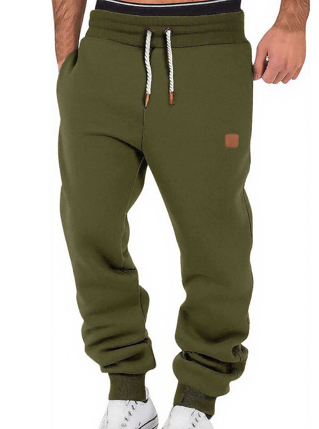 Herren nan komfortable Jogginghose aus hochwertiger Baumwollmischung mit elastischem Bund Kordelzug und Bündchen R&B