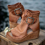 Damen Wedge-Sandaletten mit verstellbarem Schnallenverschluss und komfortablem Fußbett R&B