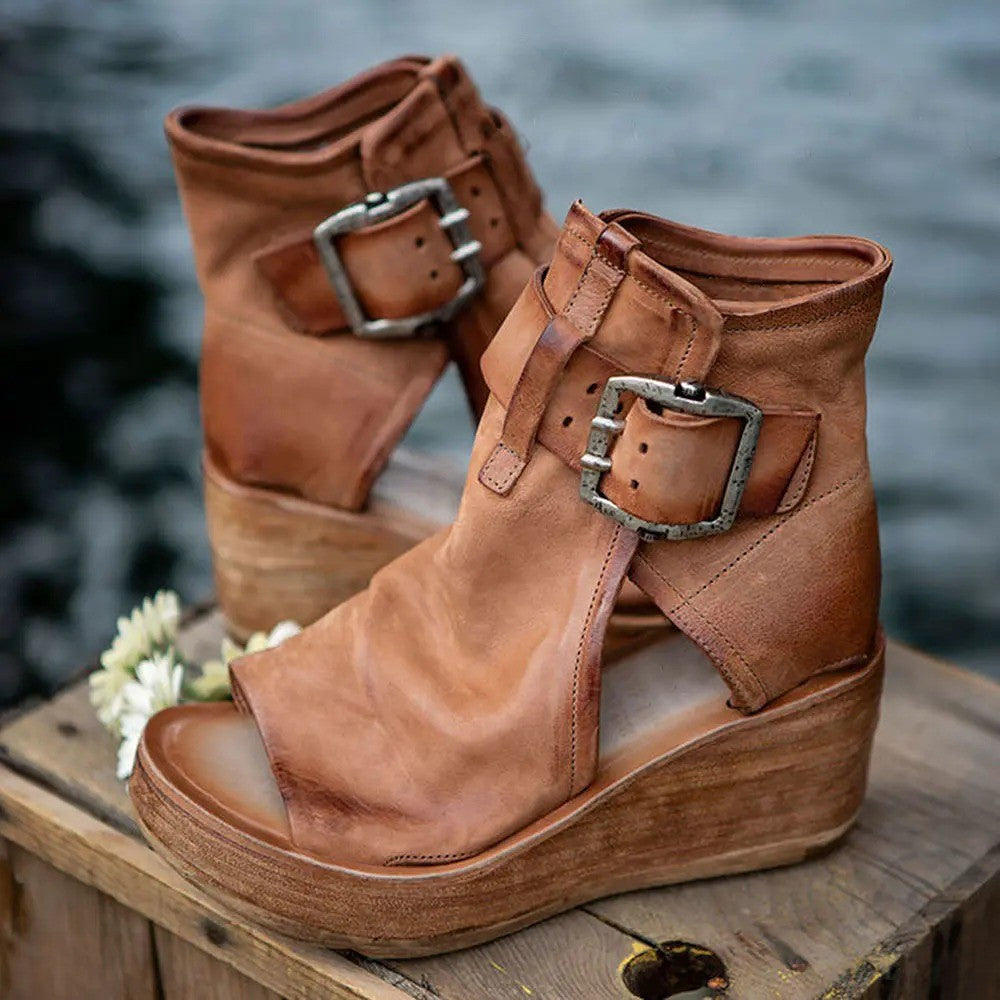 Damen Wedge-Sandaletten mit verstellbarem Schnallenverschluss und komfortablem Fußbett R&B