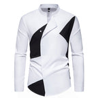 Herren modisches Designerhemd mit asymmetrischem Schnitt und innovativem Knopfdesign R&B