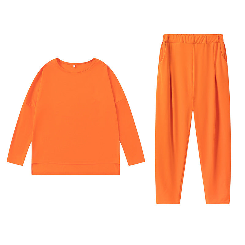 Damen Sportliches Sweat-Outfit mit elastischem Bund und geräumigen Taschen R&B