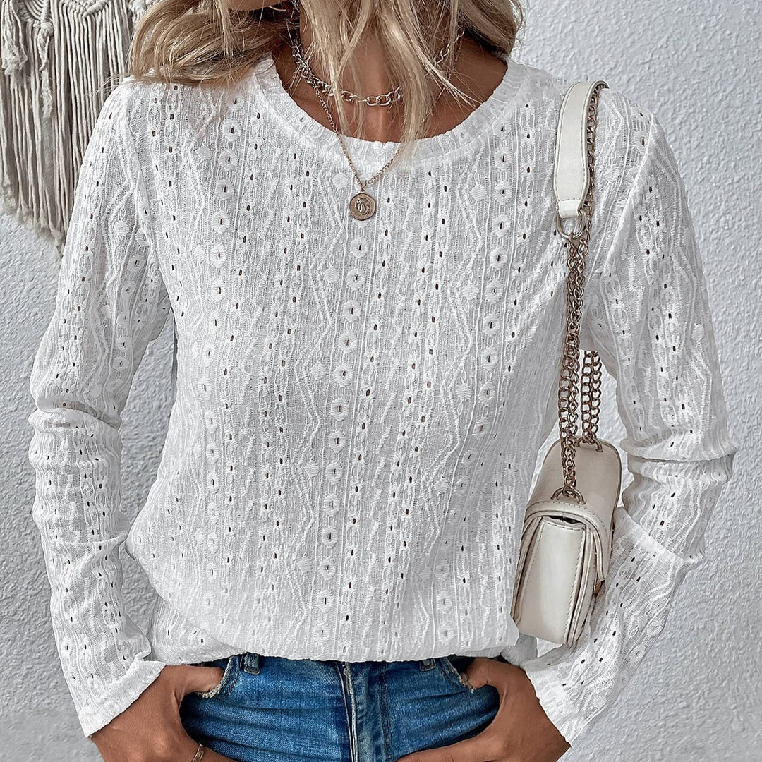 Damen Elegante und luftige Bluse mit Stickerei R&B