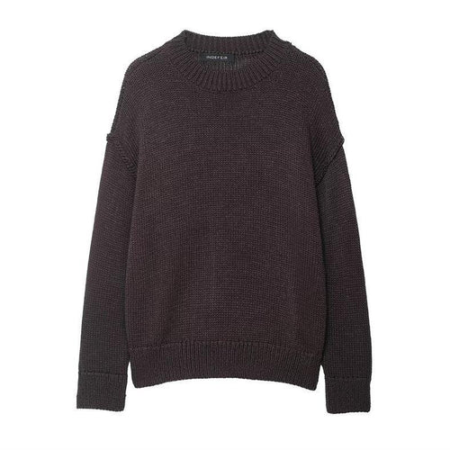 Damen lässiger Strickpullover mit weitem Schnitt und Oversized-Style R&B