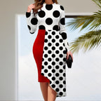 Damen Asymmetrisches Kunstkleid mit modernen Linien R&B