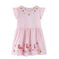 Mädchen Sommerkleid mit floralem Design und verspielten Flamingo-Applikationen R&B
