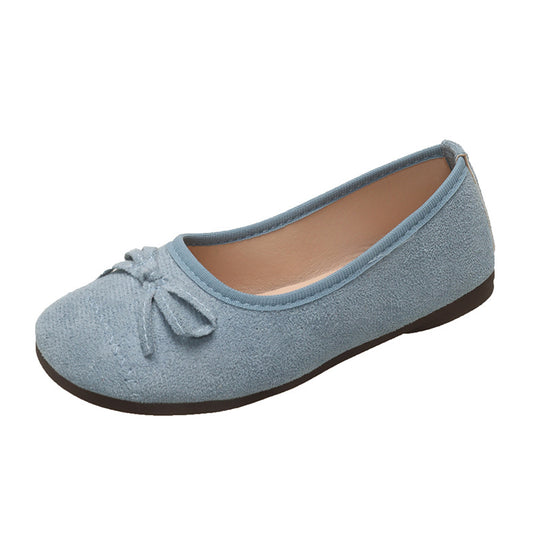 Damen Ballerina-Schuhe mit zierlichem Schleifenakzent und eleganter Oberfläche R&B