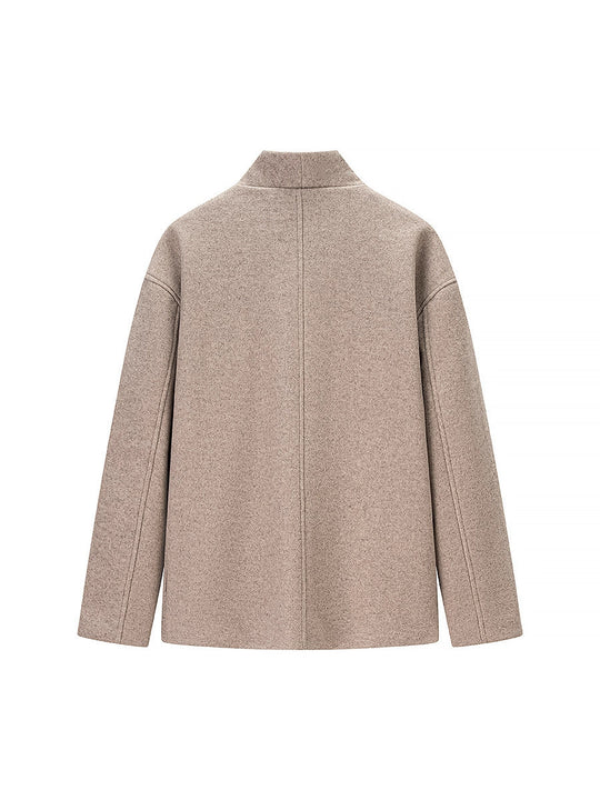 Damen elegante Winterjacke mit doppelter Knopfleiste und Stehkragen R&B