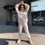 Damen Sportliches Hoodie- und Jogginghosen-Set im lässigen Design mit Kapuze R&B