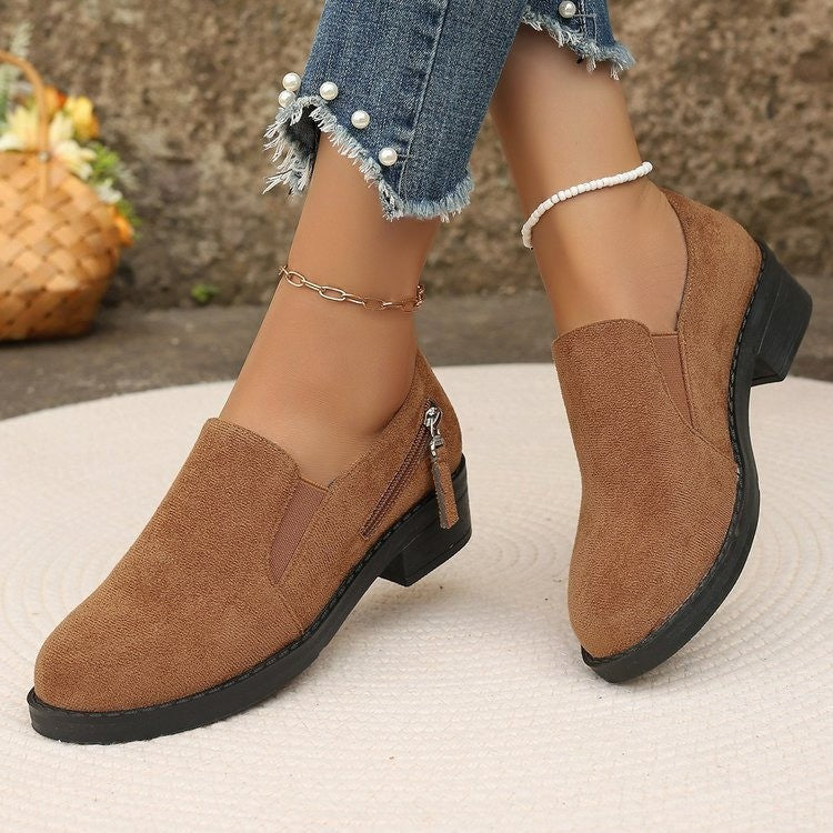 Damen modische Stiefeletten mit seitlichem Reißverschluss und ergonomischer Sohle R&B