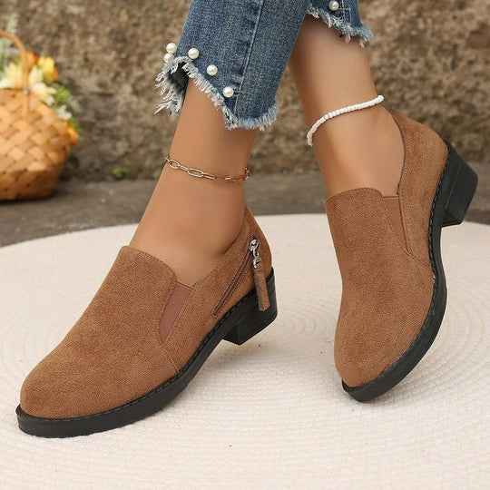 Damen modische Stiefeletten mit seitlichem Reißverschluss und ergonomischer Sohle R&B
