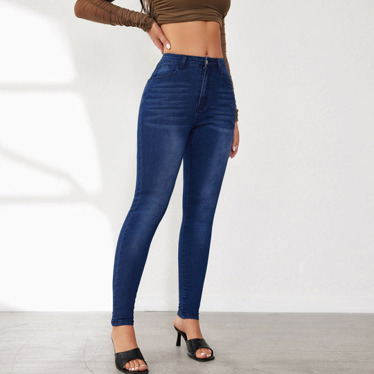 Damen Slim Fit Jeans im hochtaillierten Design mit elastischem Bund R&B