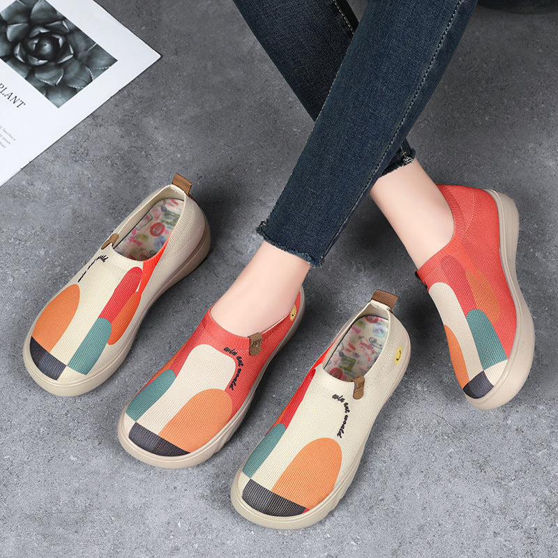Damen Slip-On Sneakers mit kreativem Design und atmungsaktivem Obermaterial