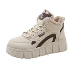 Damen warme High-Top Sneakers mit kuscheligem Innenfutter und rutschfester Sohle R&B