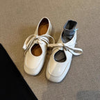 Damen Ballettschuhe mit elastischem Knöchelschutz und dekorativem Schleifenverschluss R&B