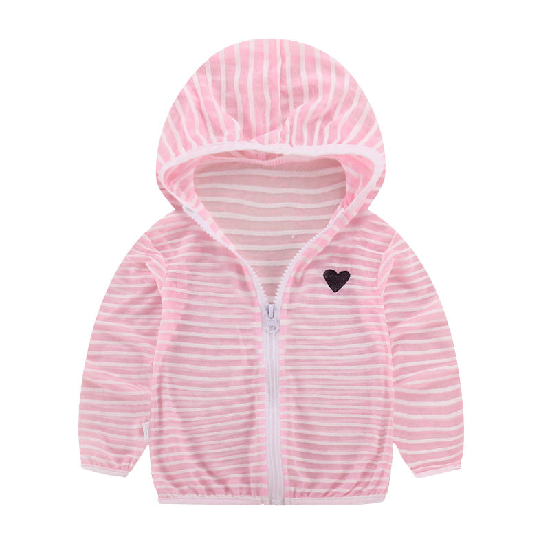 Unisex nan leichte gestreifte Kapuzenjacke mit Reißverschluss für Babys und Kleinkinder R&B