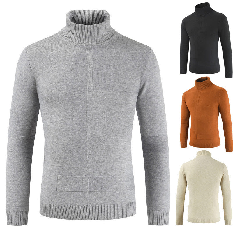 Herren Rollkragenpullover aus weichem Strickmaterial mit modernem Design R&B