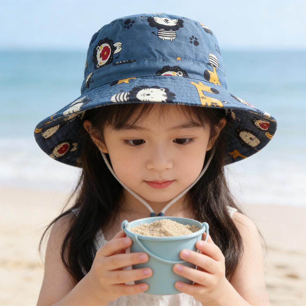 Unisex nan Kinder Sonnenhut mit breiter Krempe verstellbarem Kinnband und Einhornprint  R&B
