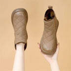 Damen gefütterte Winterstiefeletten mit modischem Kunstfell und rutschfester Sohle R&B