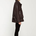 Damen Oversized jacke im robusten Design mit praktischen Taschen R&B