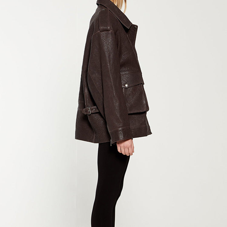 Damen Oversized jacke im robusten Design mit praktischen Taschen R&B