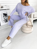 Damen Lässiges Oberteil und weite Hose Set