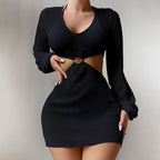 Damen Schnittiges Minikleid mit durchbrochenem Design