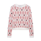 Damen Pullover mit herzförmigem Pattern und Glitzerelementen R&B