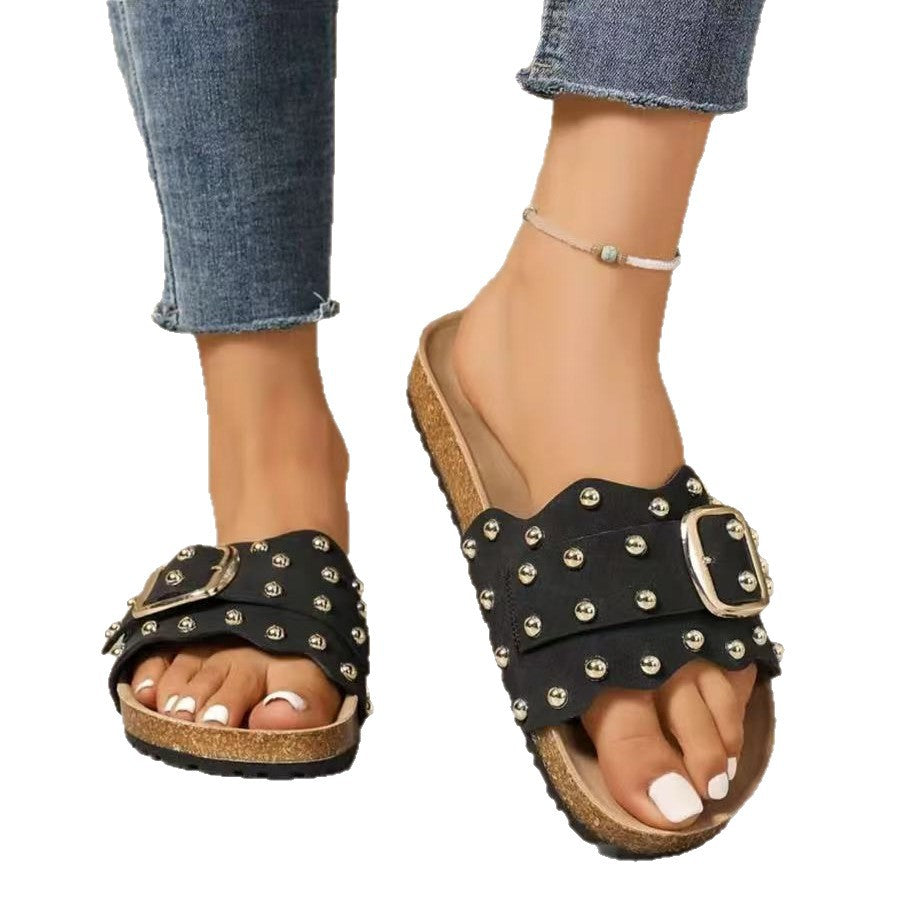 Damen elegante und komfortable Sandalen mit dekorativem Riemendesign R&B