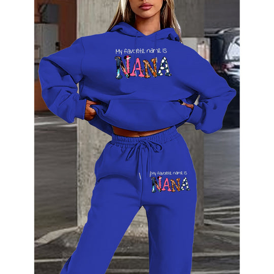 Damen Jogginganzug mit kreativem Schriftzug und bequemer Passform R&B