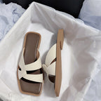 Damen elegante Zehentrenner-Sandalen mit geflochtenem Riemendesign und komfortablem Fußbett R&B