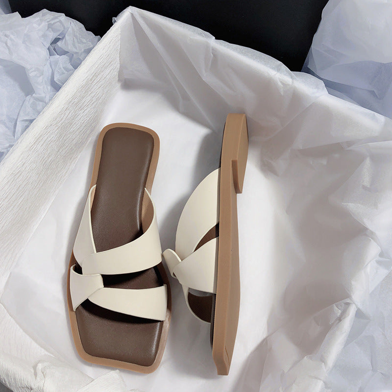 Damen elegante Zehentrenner-Sandalen mit geflochtenem Riemendesign und komfortablem Fußbett R&B