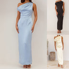 Damen Elegantes Maxikleid mit asymmetrischem Oberteil und figurbetontem Schnitt R&B