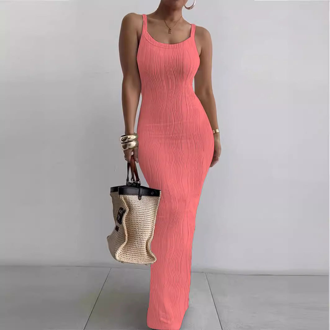 Damen Maxikleid aus feinem Rippstrick R&B