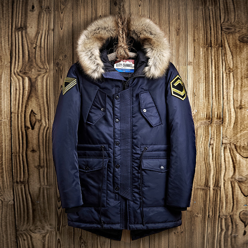 Herren Parka mit abnehmbarer Kapuze und warmem Fleecefutter R&B