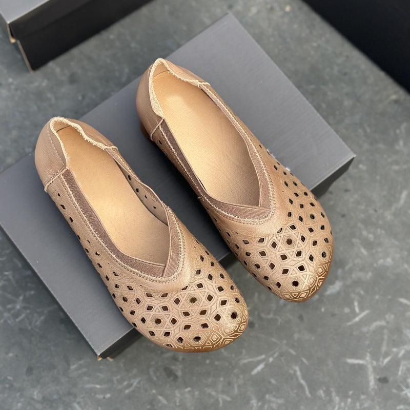 Damen Fashion-Ballerinas mit luftiger Lochmusterung
