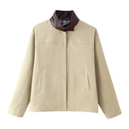 Damen modische Übergangsjacke mit hochschließendem Kragen R&B