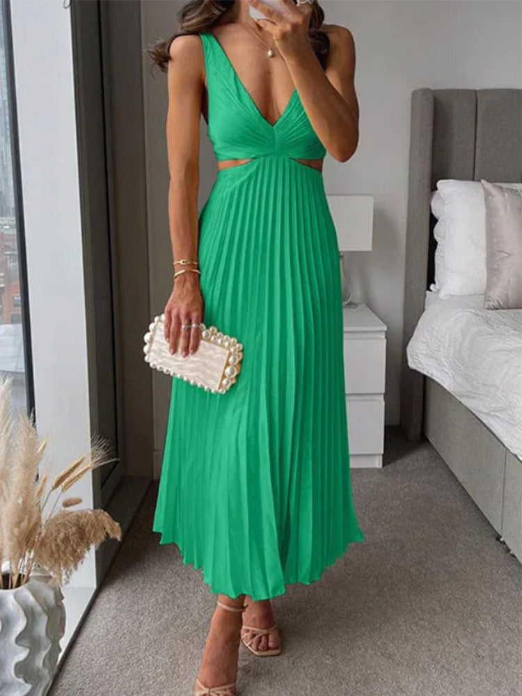 Damen Elegantes Maxikleid mit V-Ausschnitt und raffinierten Drapierungen R&B